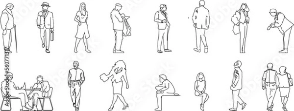 Fototapeta collection of vector sketch designs detailed illustrations of people doing activities