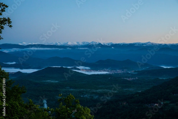 Fototapeta Spring sunrise in La Fageda D En Jorda Forest, La Garrotxa, Spai