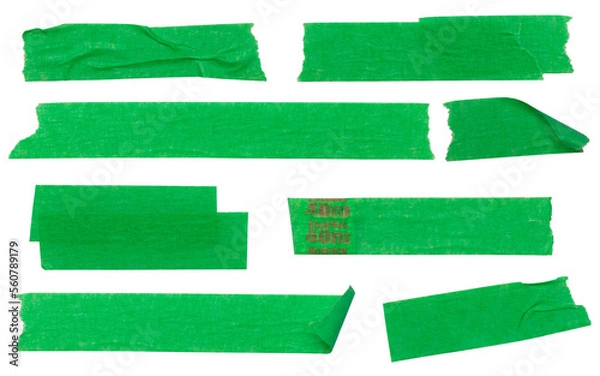 Obraz adhesive tape painter tape green tape masking tape realistic high resolution, png isolated on transparent background asset for graphic design	