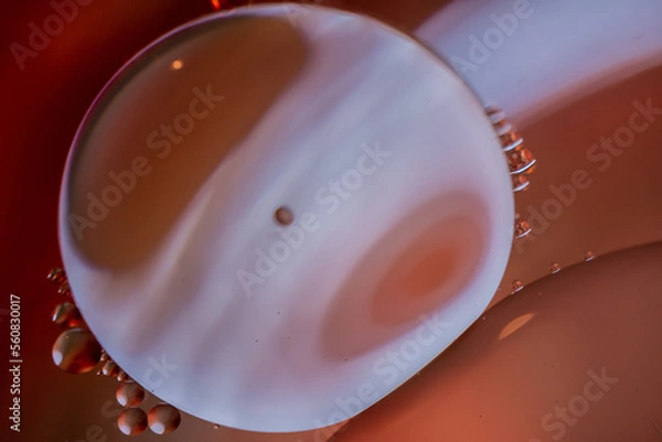 Fototapeta Bubbles of oil in the water. Balloons, eyes, balls, colors.
Abstraction - Cosmos - Planets.