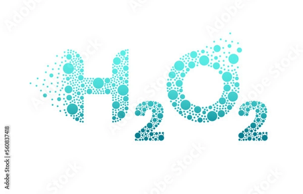 Obraz Hydrogen Peroxide H2O2 bubble logo design isolated on white background. Hydrogen Peroxide icon vector illustration.