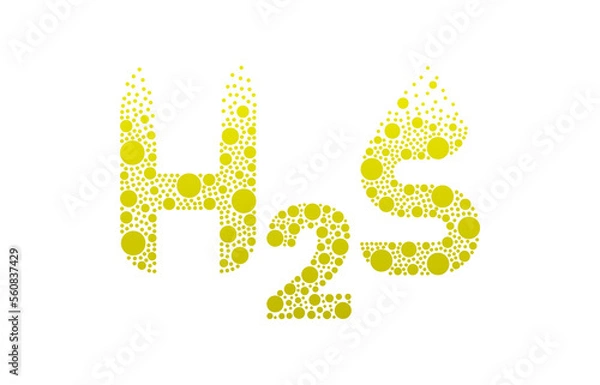 Obraz Hydrogen Sulfide H2S bubble logo design isolated on white background. Hydrogen Sulfide icon vector illustration.