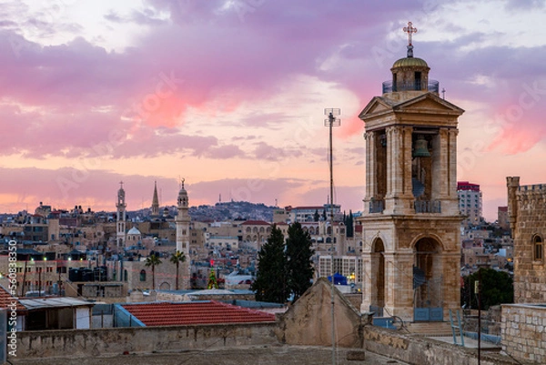 Fototapeta Rooftop scenic view of bethlehem