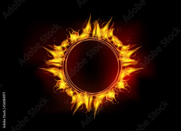 Fototapeta Vector fire flame circle
