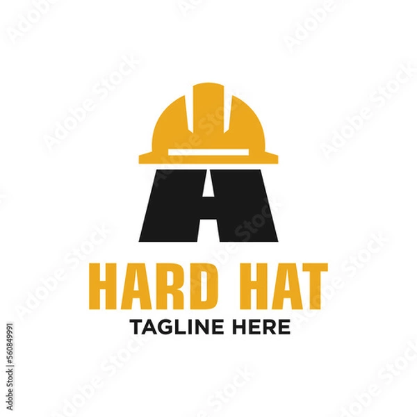 Fototapeta Letter A Hard Hat Logo Design Template Inspiration, Vector Illustration.