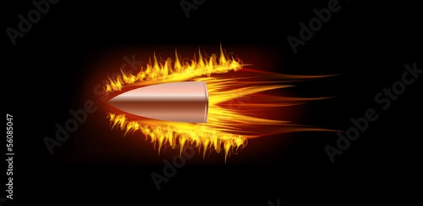 Fototapeta Bullet with fire flame