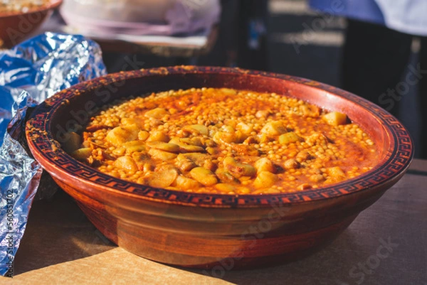 Obraz Celebrating the Amazing new year with traditional berber dish Berkoukes