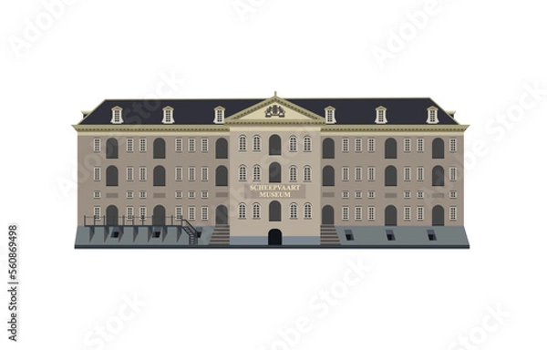 Obraz Shipping Museum in Amsterdam. Vector illustration.