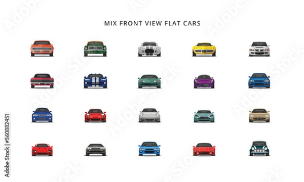 Obraz Mix front view flat cars