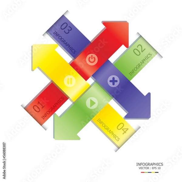 Fototapeta Overlap Arrows Infographics Design Template