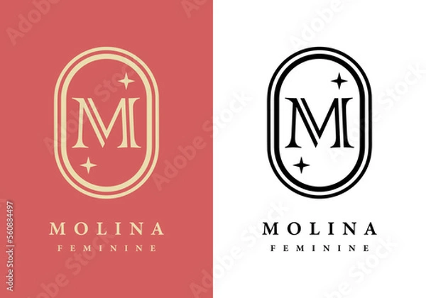 Obraz Letter M logo, perfect for salons, spas, and others.