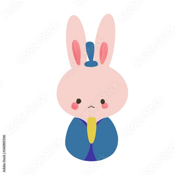 Obraz 名称未設定のアートワーク手書きのうさぎお内裏様