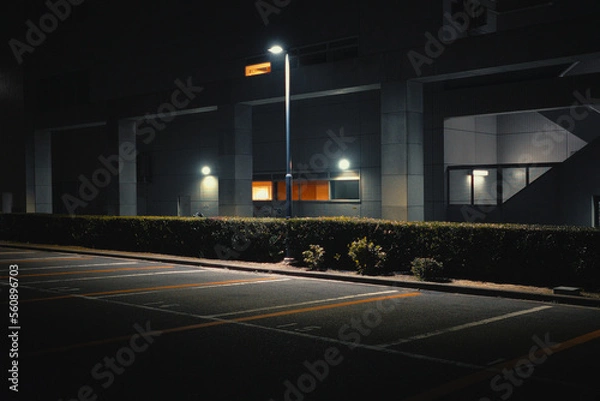 Obraz 범의 가로등 켜진 풍경