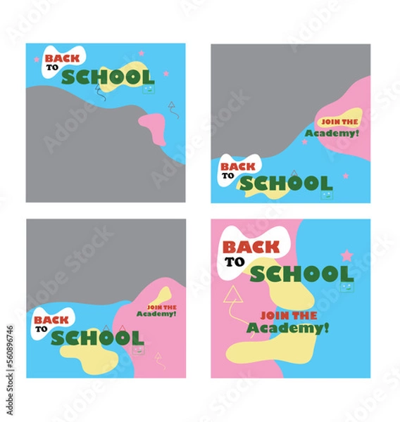 Obraz cute school admission social media post template