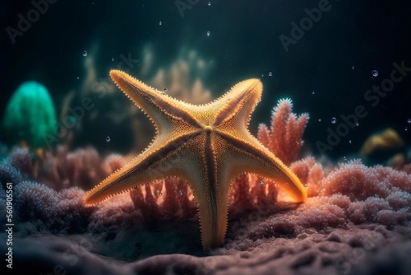 Obraz Starfish underwater on a ocean floor