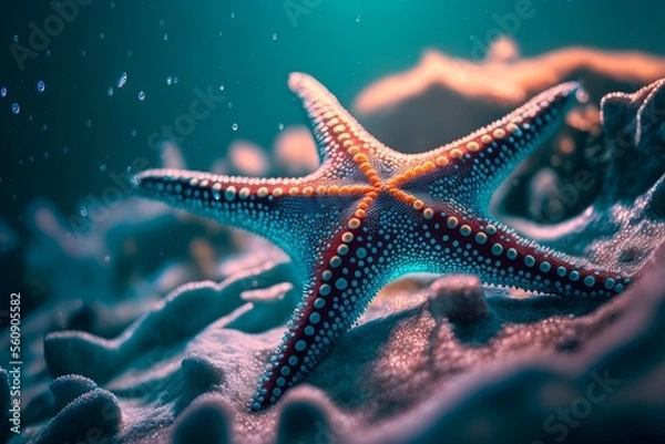 Obraz Starfish underwater on a ocean floor