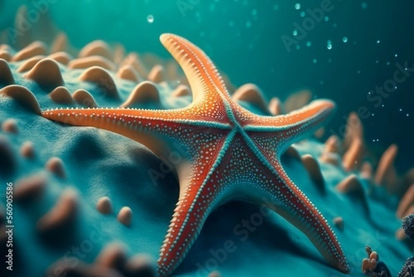 Obraz Starfish underwater on a ocean floor