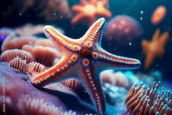 Obraz Starfish underwater on a ocean floor