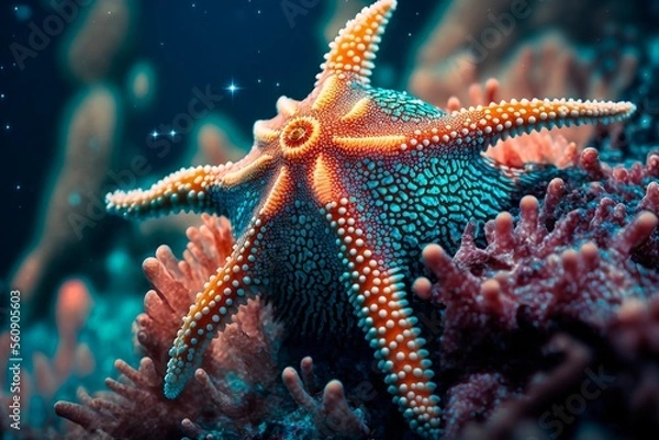 Obraz Starfish underwater on a ocean floor