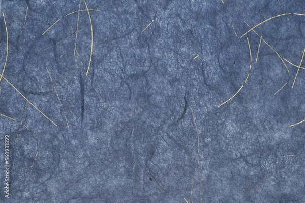 Obraz 透かし和紙の背景テクスチャ　紺　金糸