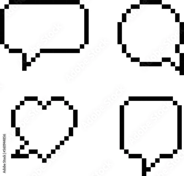 Fototapeta Speech bubble  pixel art Vector illustration or background.	