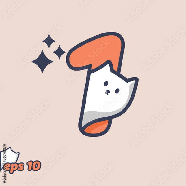 Fototapeta Peeking Cat Numeric 1