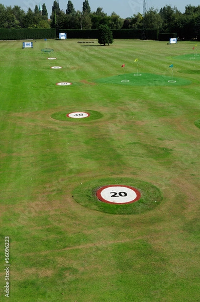 Obraz Golf driving range with yardage markers