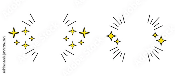 Obraz キラキラの歓声、黄色い声援、マンガ風タイトルの見出し、ベクターイラスト素材