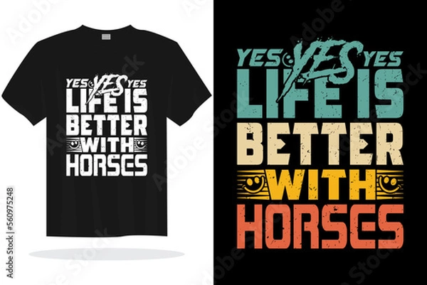 Obraz Modern typography inspirational lettering quotes vector horse t shirt design