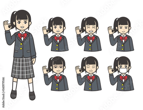 Obraz ブレザー  女子学生 OK 01