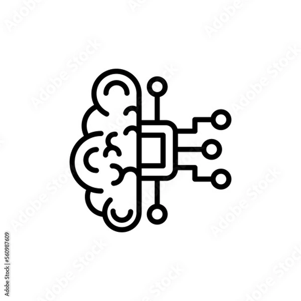 Fototapeta Artificial Intelligence icon in vector. Logotype