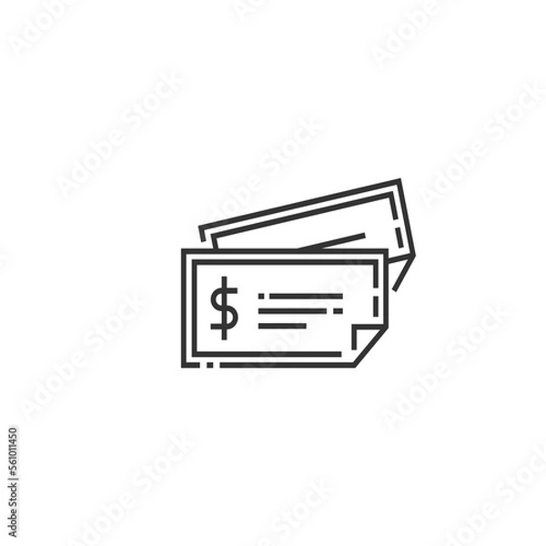 Fototapeta cheque icon illustration sign solid art icon isolated on white background.  filled symbol in a simple flat trendy modern style for your website design, logo, and mobile app