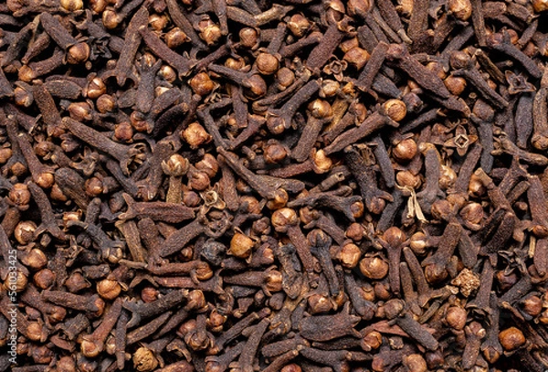 Fototapeta Pile of cloves close up. Cloves texture.