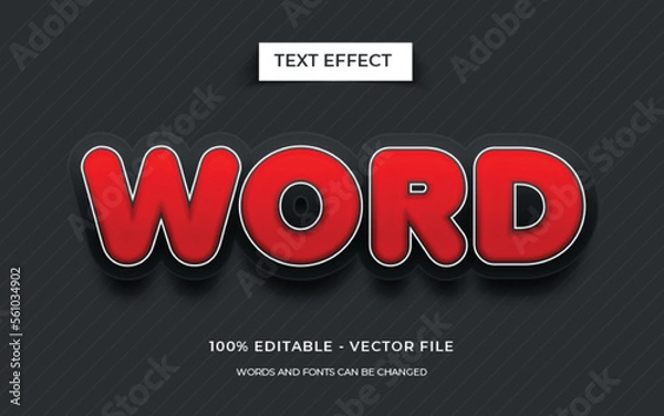 Fototapeta Editable 3D text effect or graphic text style