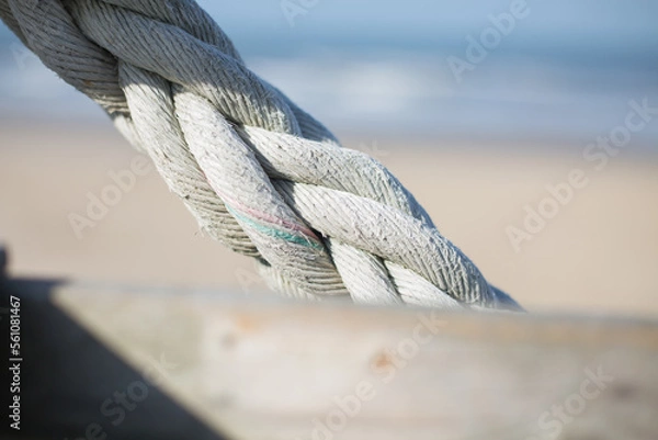 Obraz Ein dickes Tau am Strand