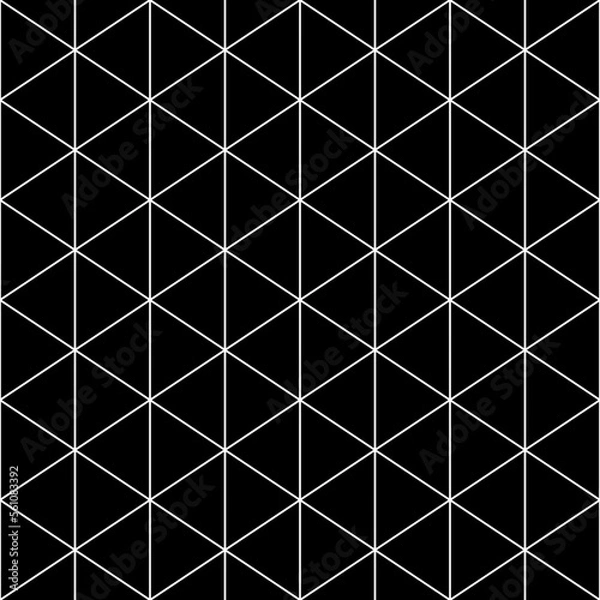 Obraz Seamless triangles pattern. Interlocking triangular shapes tessellation background. Triangle figures wallpaper. Grate backdrop. Grid motif. Polygons image. Digital paper design. Textile print, Vector.