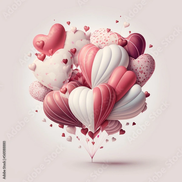 Fototapeta Heart shaped balloons