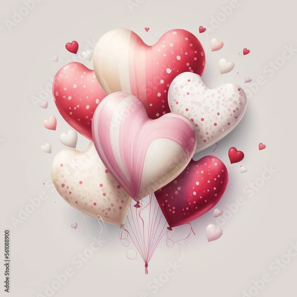 Fototapeta Heart shaped balloons