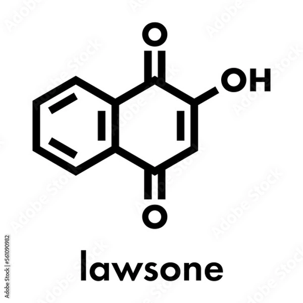Fototapeta Lawsone (hennotannic acid) henna dye molecule. Skeletal formula.