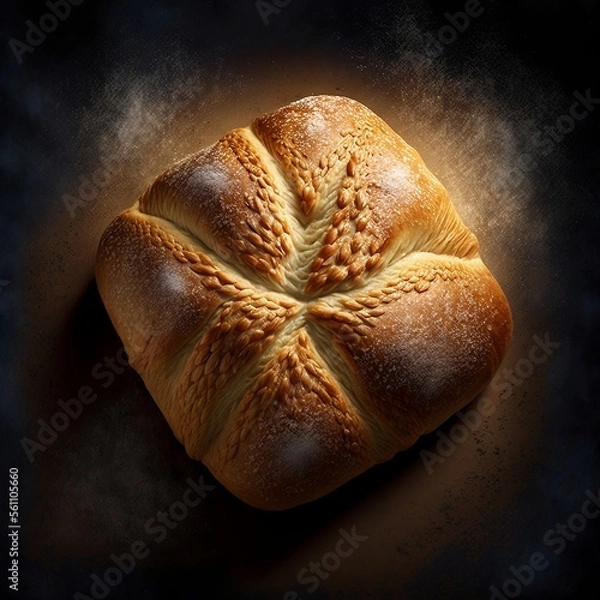 Obraz Top View Of Fresh Artesian Bread 