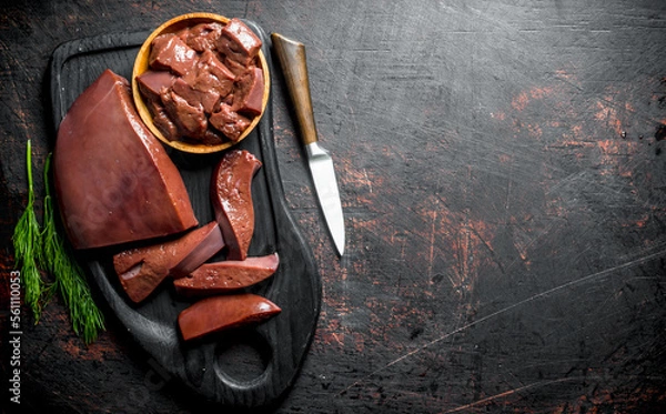 Obraz Sliced Raw liver.