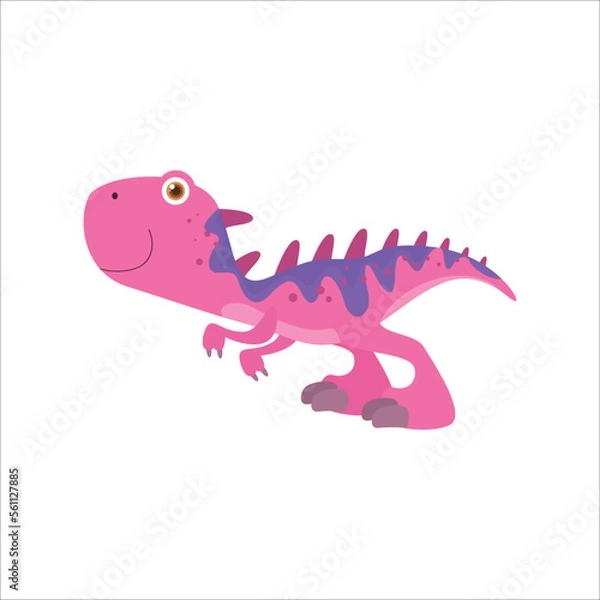 Fototapeta the predator velocyraptor, carnivore and dangerous dinosaur, extinct monster illustration vector