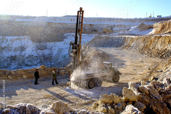 Fototapeta Self-propelled chisel installation on career 
