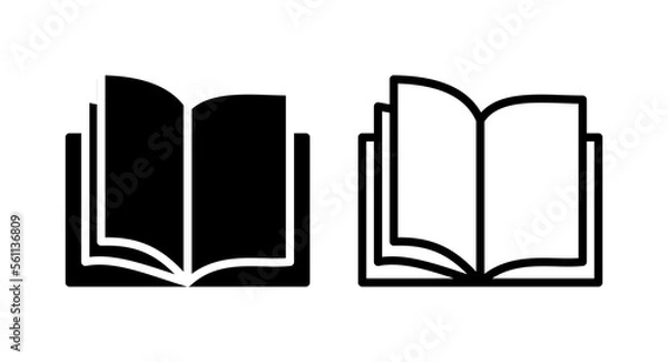 Fototapeta Book icon vector illustration. open book sign and symbol. ebook icon