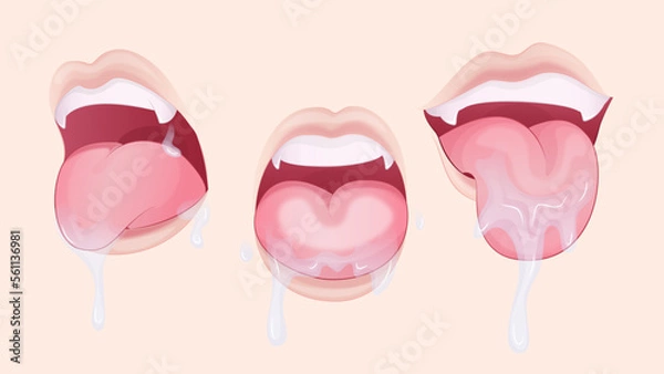 Fototapeta  mouth in anime style, open mouth at the anime style, set for Valentines Day, illustration of a mouth, Anime style lips, anime style open mouth, love, valentine's day, manga, kawaii