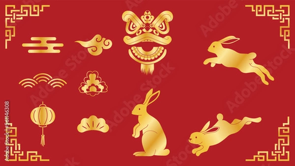 Fototapeta Chinese new year ornament vector illustration