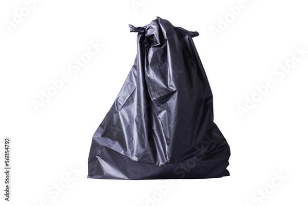 Obraz black garbage bag isolated on white background, clipping paths