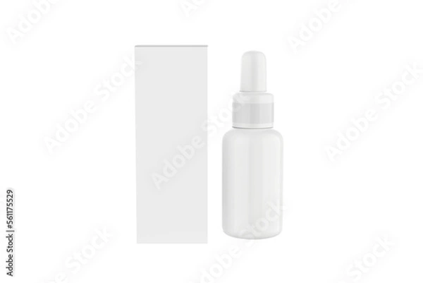Fototapeta Dropper Bottle Mockup Isolated On White Background. 3d illustration