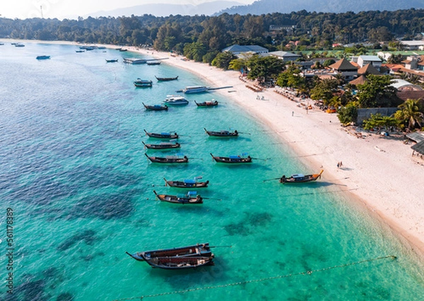 Obraz Aerial view of Pattaya Beach in Koh Lipe, Satun, Thailand