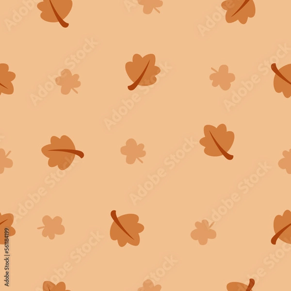 Fototapeta cute maple leaf design on autumn seamless pattern background, maple leaf background, dry leaf, leaf icon, maple